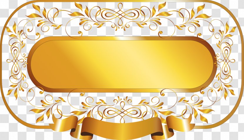 Gold - Red - Vector Painted Frame Transparent PNG