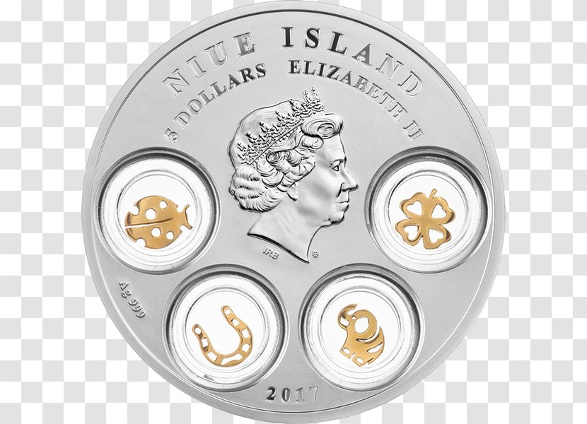 Niue Good Luck Charm Silver Coin - Bracelet Transparent PNG