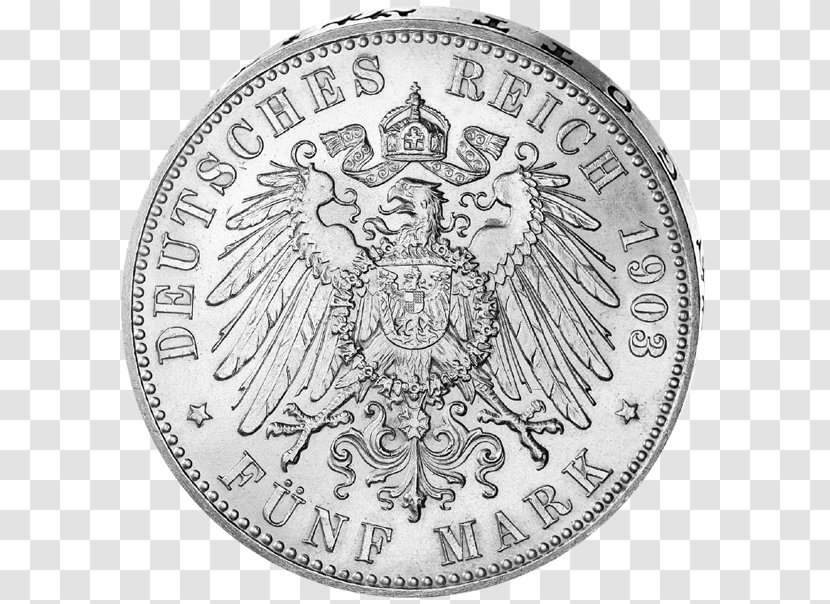 German Empire Kingdom Of Prussia Saxony Coin Saxe-Meiningen - Wilhelm Ii - 50 Fen Coins Transparent PNG
