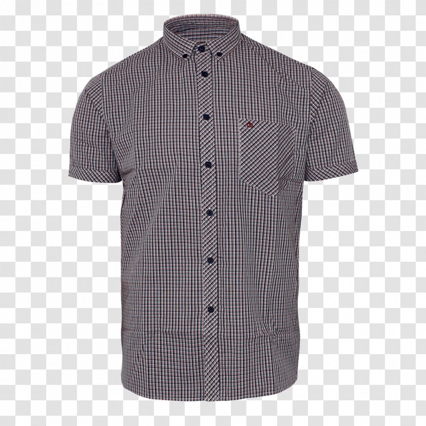 Sleeve Plaid Shirt Button Collar - Outerwear Transparent PNG