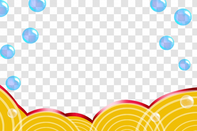 Yellow Graphic Design - Poster - Bubble Border Wave Background Transparent PNG