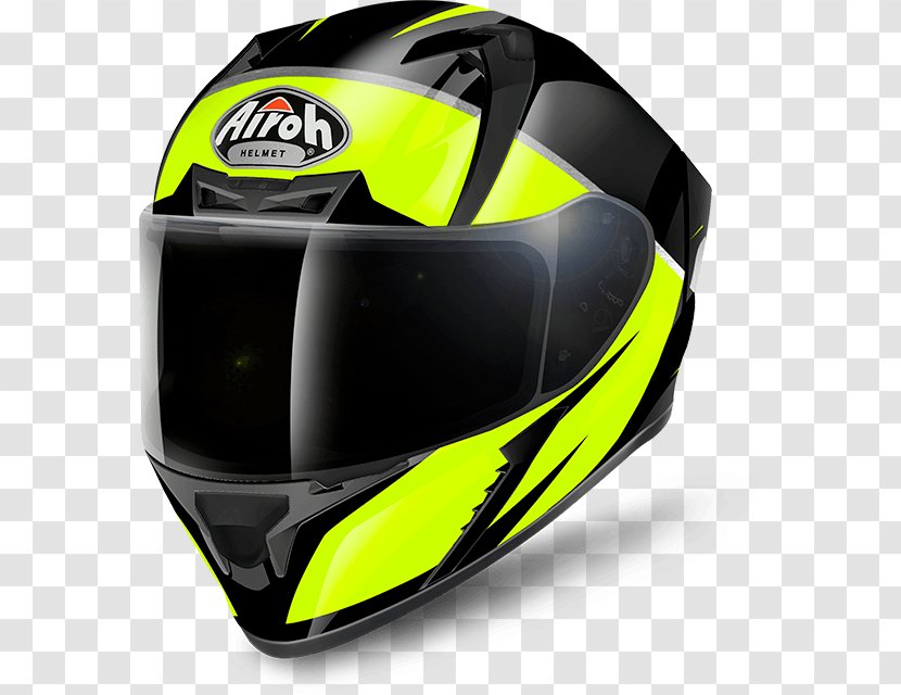 Motorcycle Helmets AIROH Integraalhelm Yellow Transparent PNG