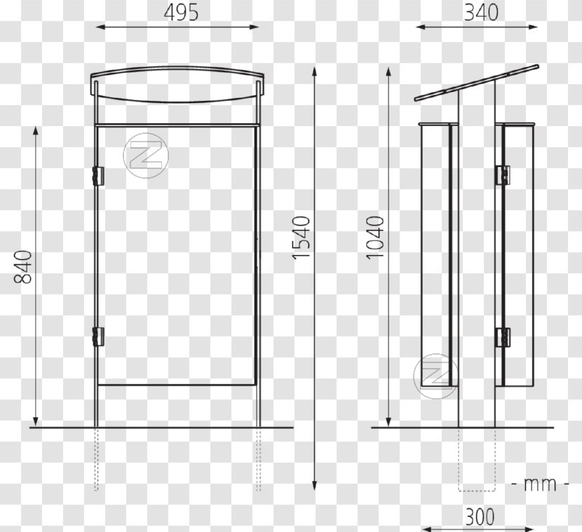 Technical Drawing Door Handle Diagram - Parallel - Design Transparent PNG