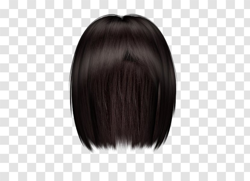 Wig Layered Hair Step Cutting Brown - Bigotes Transparent PNG