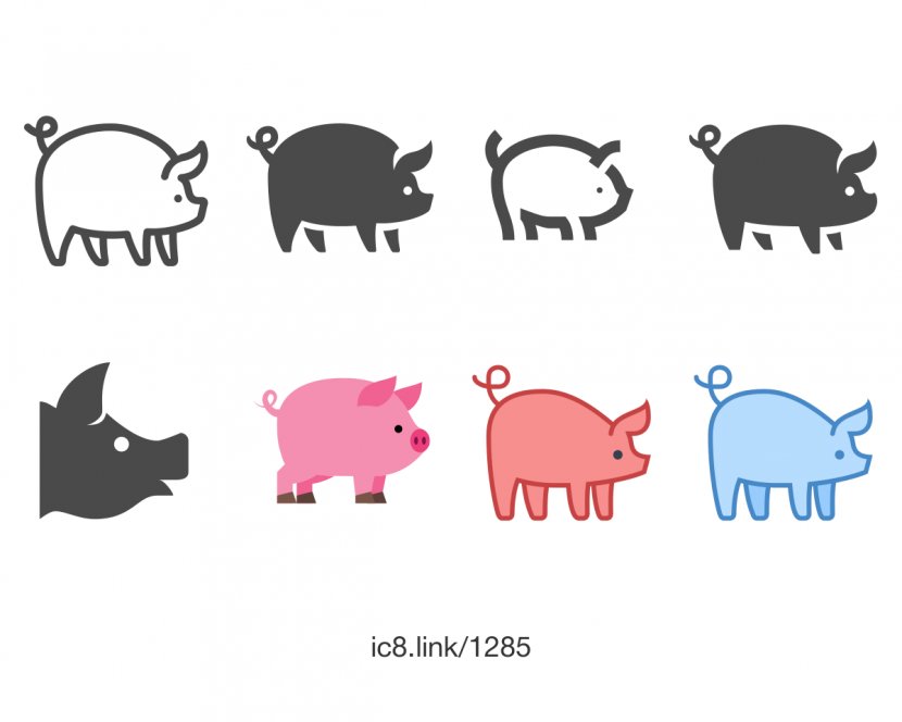 Domestic Pig Font - Cartoon Transparent PNG