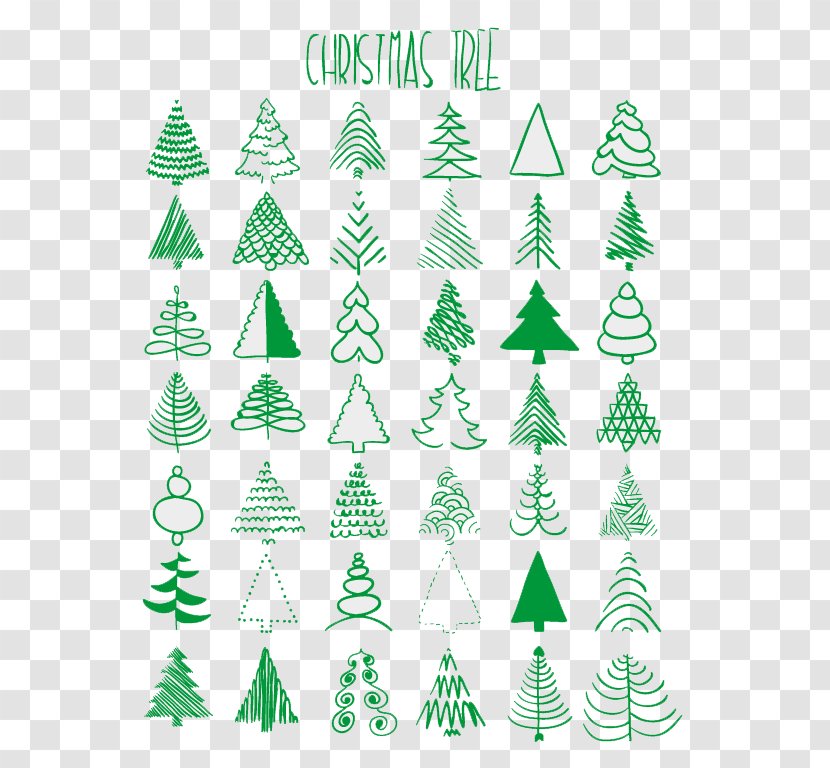 Christmas Tree Drawing Clip Art - Gift - 42 Of Green-painted Vector Material Transparent PNG