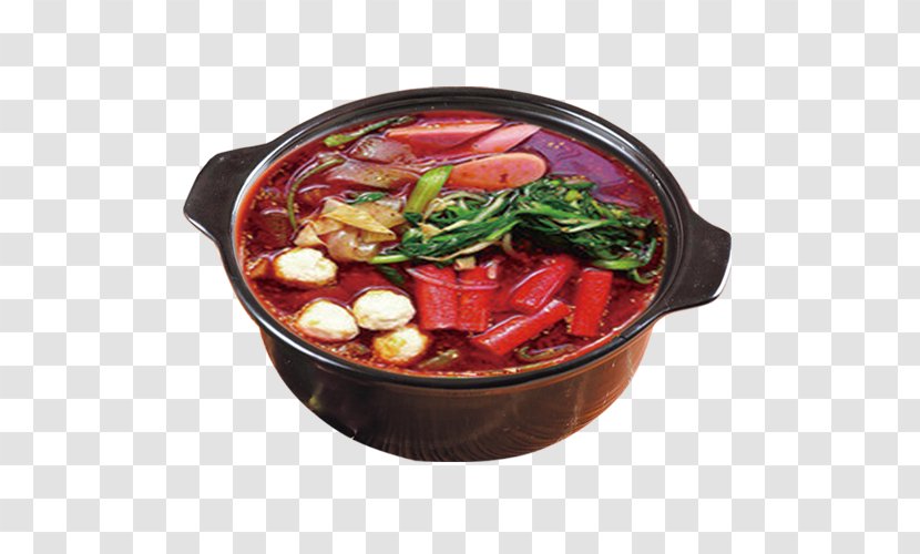 Hot Pot Sichuan Malatang Clay Cooking - Asian Food - Gourmet Ham Sour Powder Material Transparent PNG