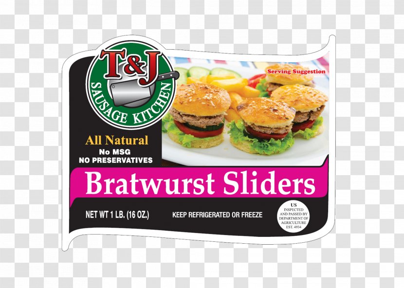 Vegetarian Cuisine Bratwurst Slider Fast Food Recipe - Brand - Junk Transparent PNG