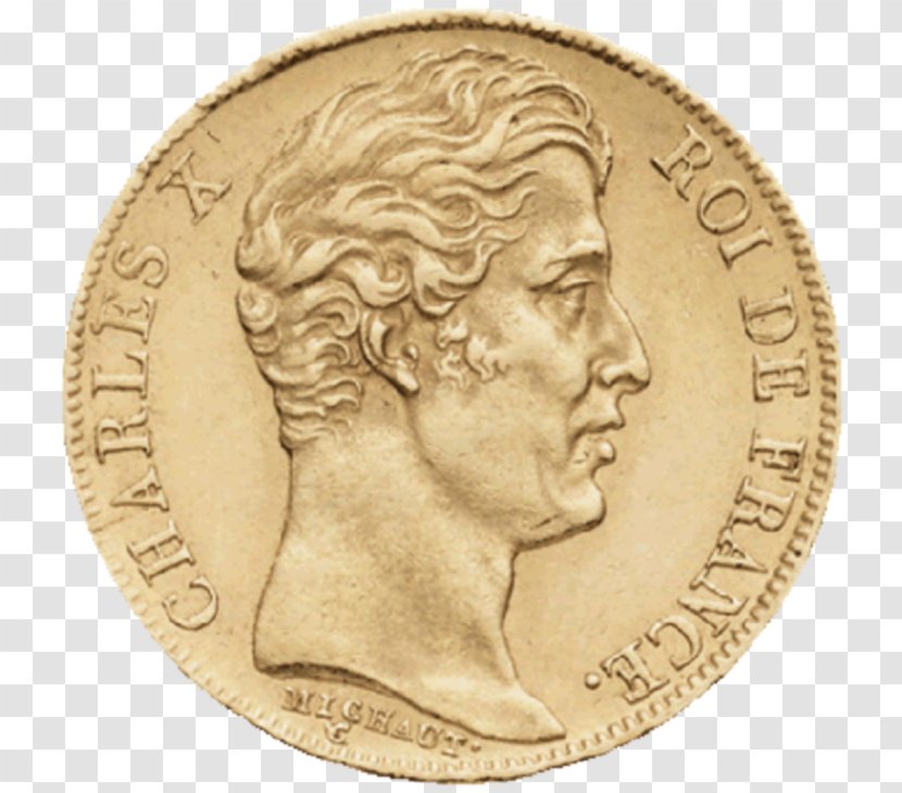 Coin France Gold Franc Napoléon - Charles X Of Transparent PNG