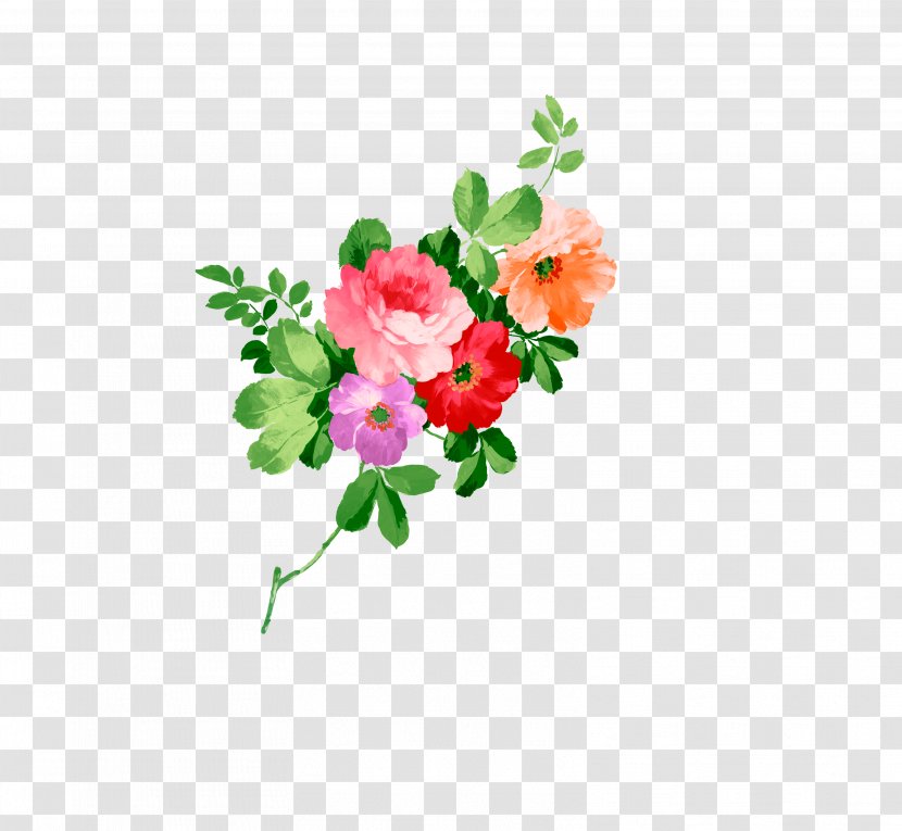 Garden Roses Flower Floral Design - Marriage - 4 Flowers Transparent PNG