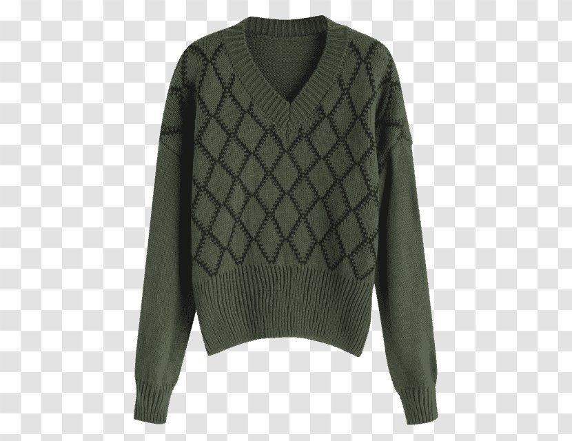 Cardigan Neck Wool - Argyle Sweater Transparent PNG