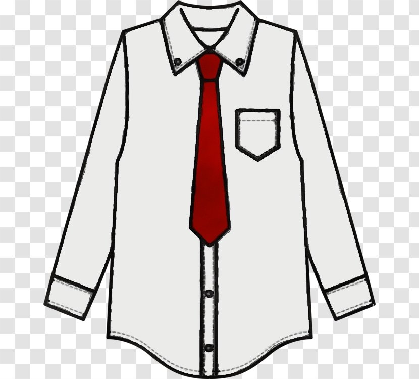 Watercolor Cartoon - Coat - Tie Uniform Transparent PNG