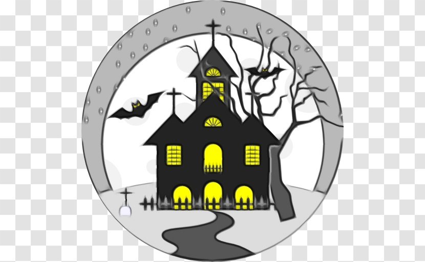 Halloween Haunted House - Paint - Symbol Plate Transparent PNG