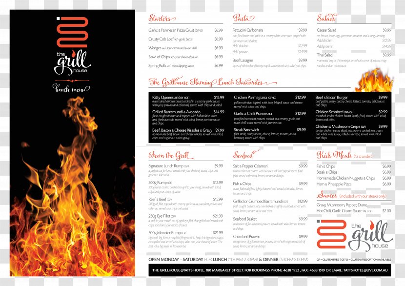 Tattersalls Hotel Take-out Restaurant Menu - Takeout - Design Transparent PNG