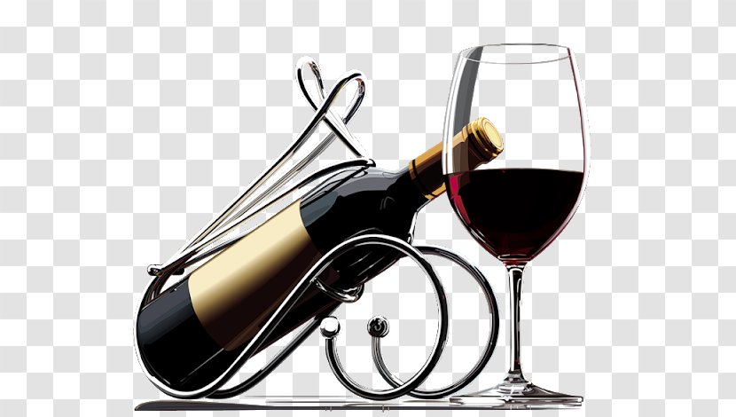 Red Wine Champagne Racks Glass - White Transparent PNG