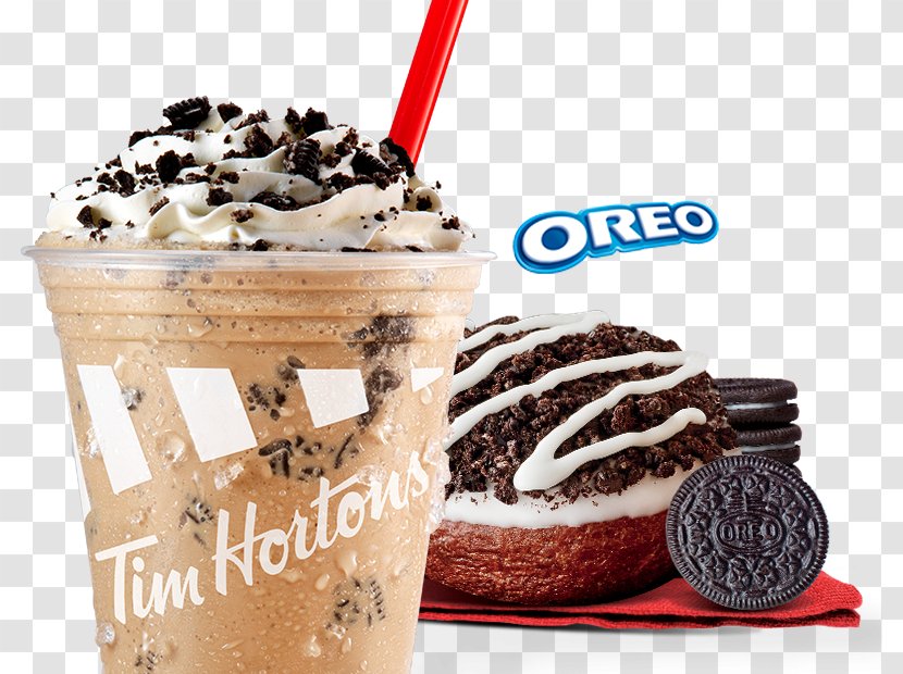 Iced Coffee Ice Cream Donuts Cappuccino - Oreo Cookies Transparent PNG