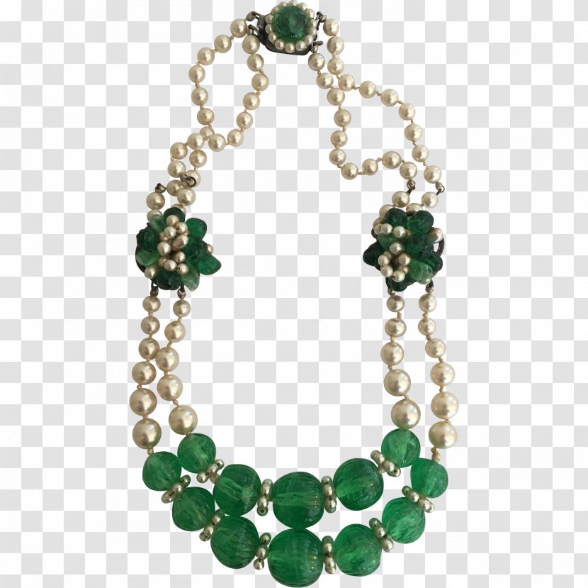 Emerald Necklace Bead Body Jewellery - Christian Dior Vintage Earrings Transparent PNG