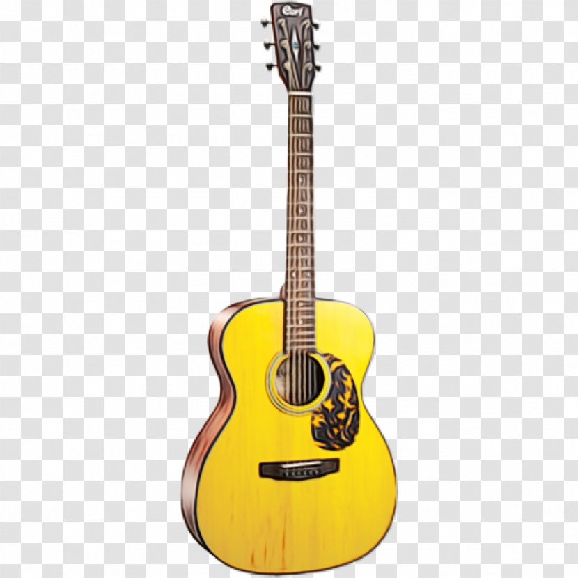 Guitar - Yellow - Electric Acousticelectric Transparent PNG
