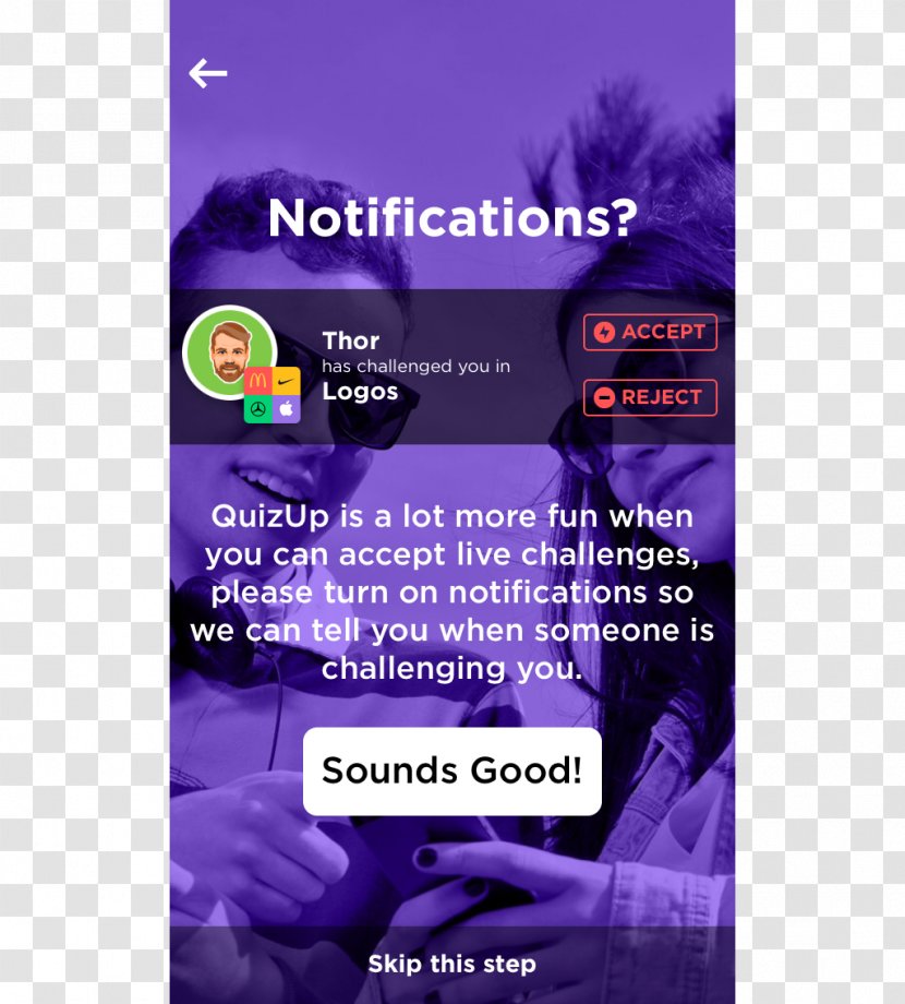 QuizUp Online Dating Applications Graphic Design Tinder Mobile - Advertising - Mousquetaire Transparent PNG