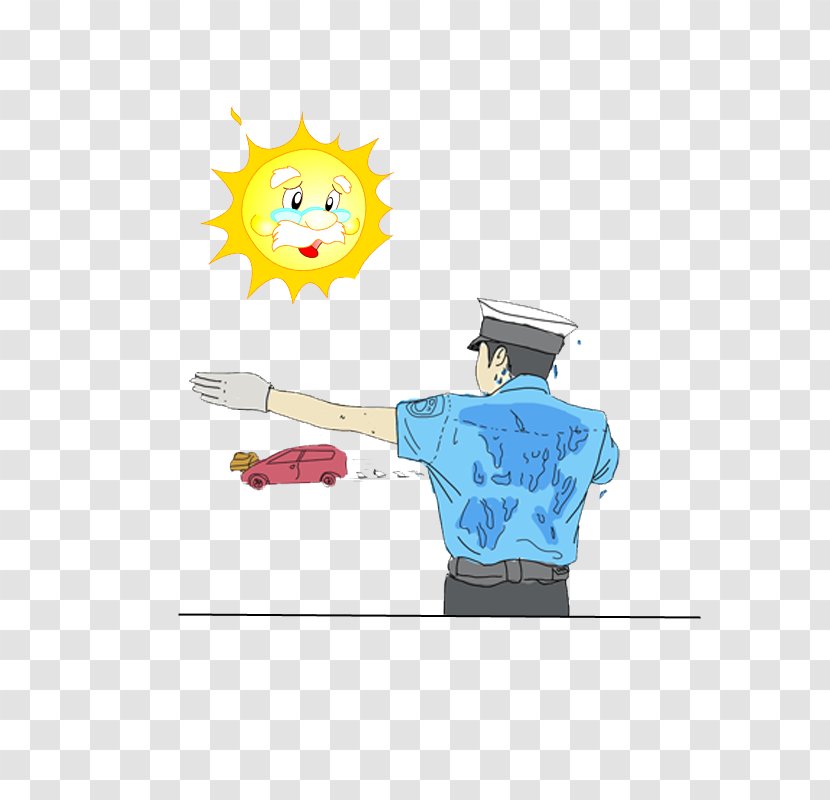 Police Officer Drawing Traffic - Under The Scorching Sun Transparent PNG