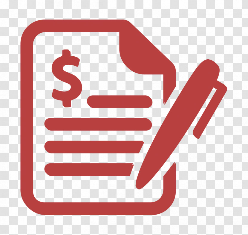 Finances Set Icon Contract Icon Business Icon Transparent PNG