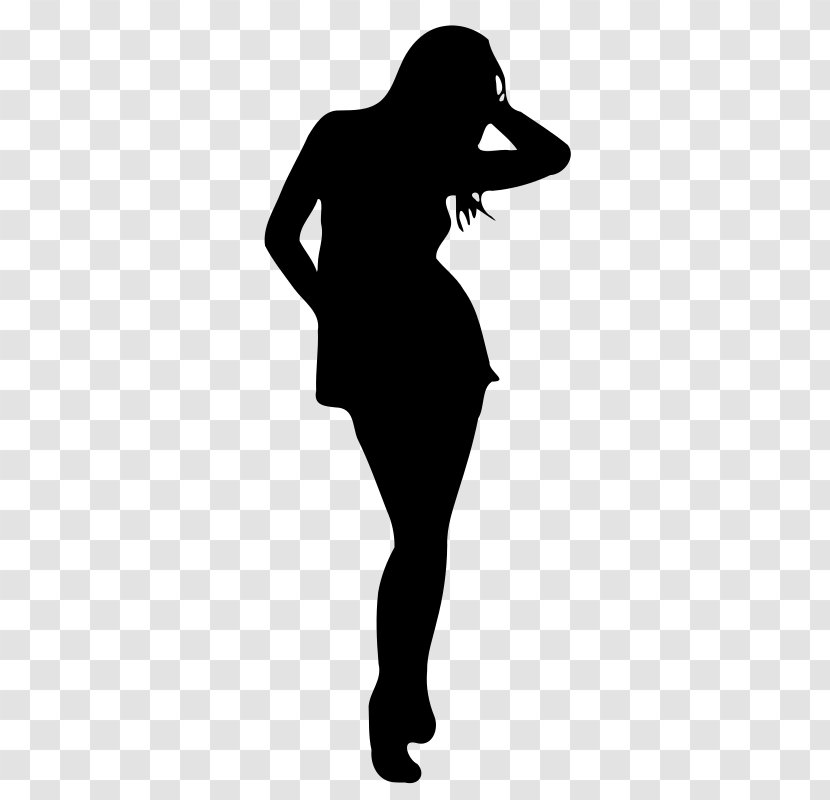 Silhouette Woman Clip Art - Black And White - Women Body Contour Transparent PNG
