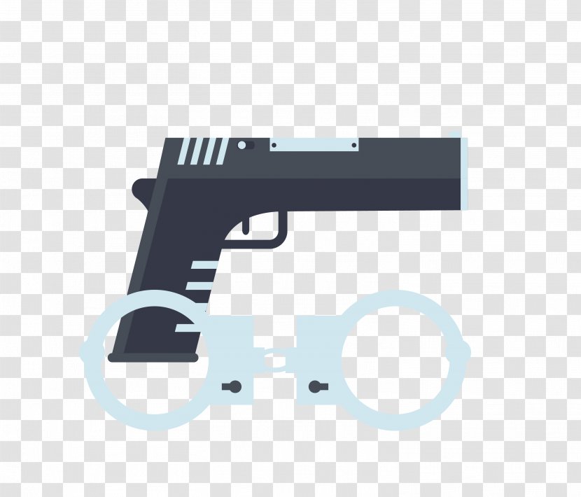 Pistol Handcuffs Handgun - Vector Material Transparent PNG