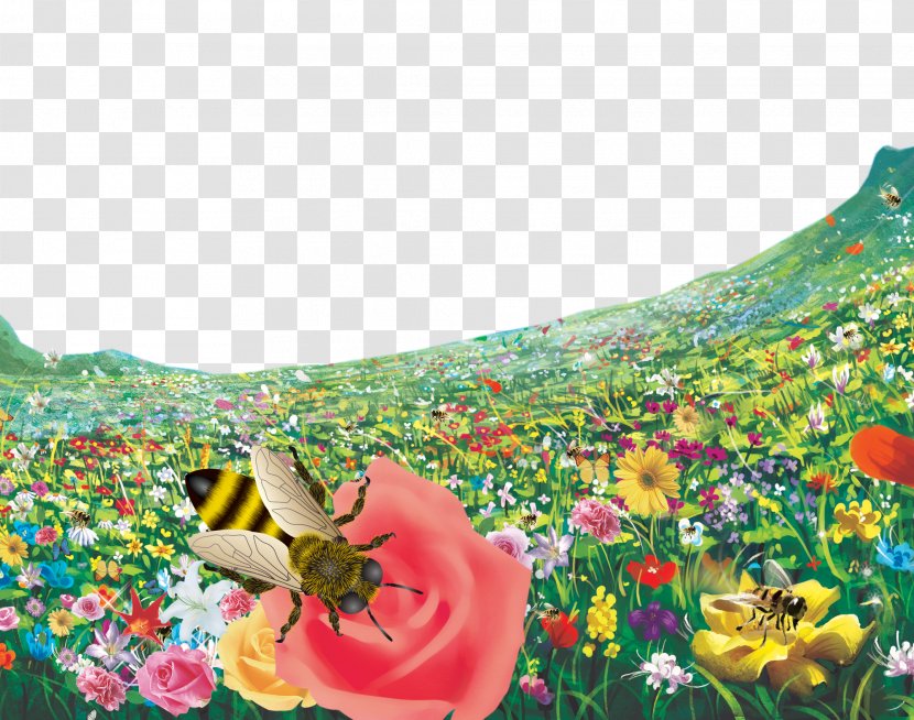 Bee Flower Transparent PNG