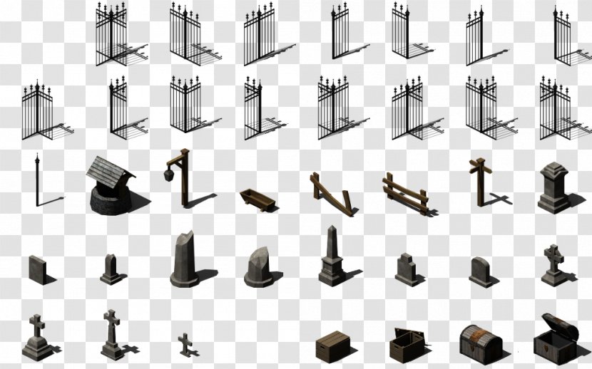 Isometric Graphics In Video Games And Pixel Art Fence - Information - Cemetery Transparent PNG