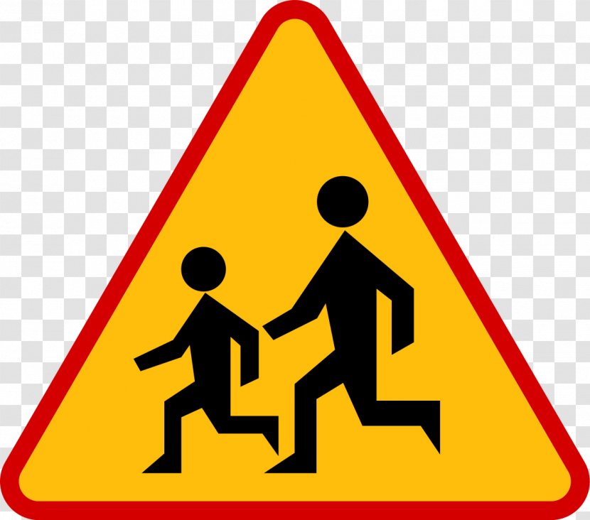 Traffic Sign Warning Pedestrian Crossing Road - Znaki Informacyjne - Thumbtack Transparent PNG