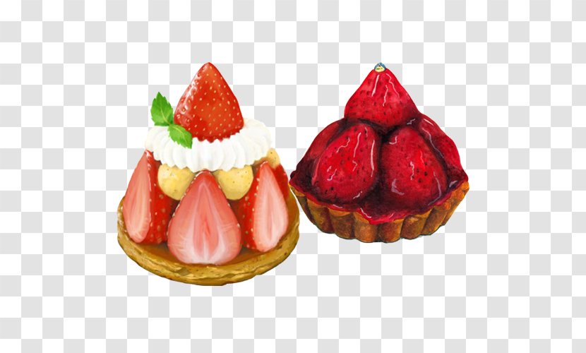 Shortcake Mousse Strawberry Cream Cake Food - Petit Four - Tower Hand Drawing Material Picture Transparent PNG