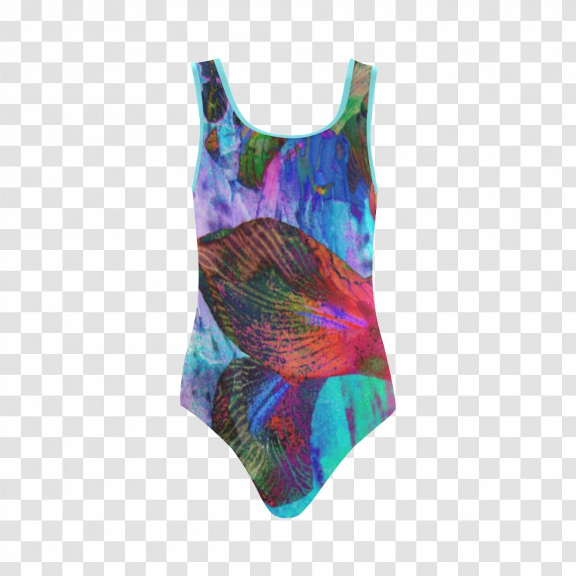 One-piece Swimsuit Turquoise - Watercolor Transparent PNG