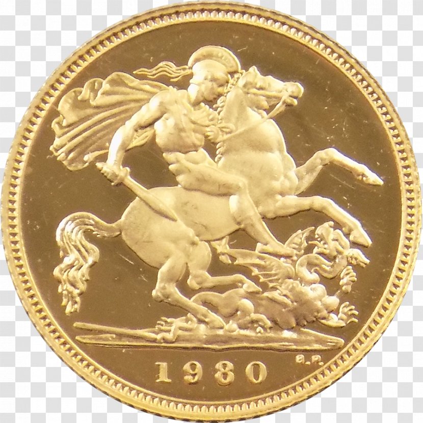 Coin United Kingdom Gold Half-Sovereign - George V Transparent PNG