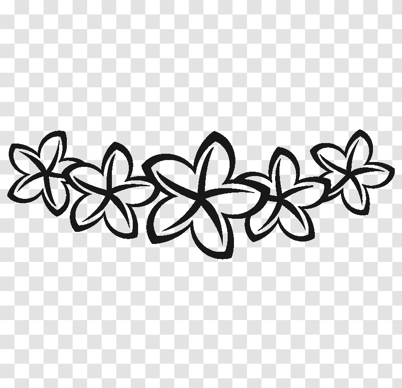Line Product Flower Font Angle - Monochrome - Plumeria Border Transparent PNG
