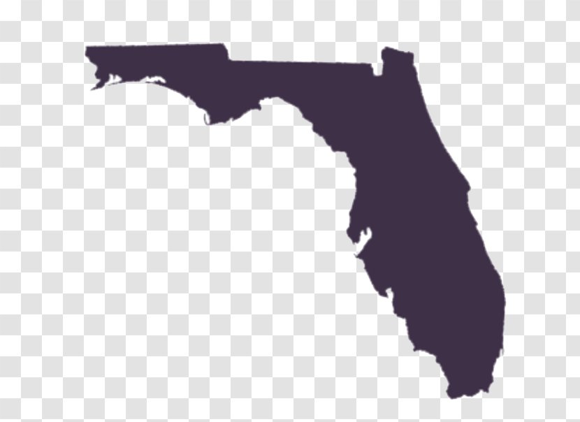 Florida Vector Map Clip Art - Black And White Transparent PNG