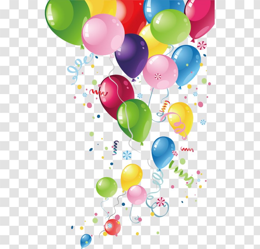 Happy Birthday To You Balloon Greeting Card - Stock Photography - Ribbon Element Vector Transparent PNG