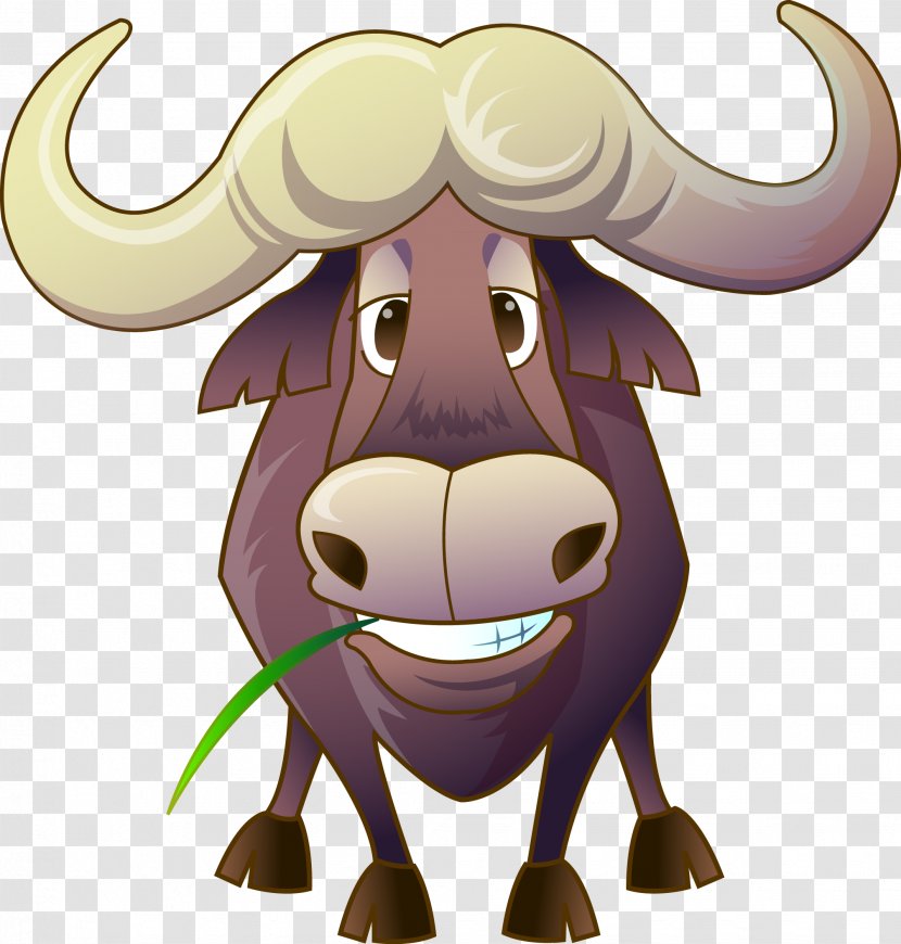 Water Buffalo Bovini Cartoon - Animal - Gentle Cow Transparent PNG