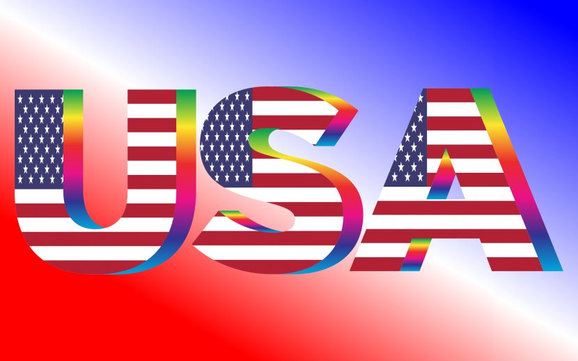 Flag Of The United States Typography Clip Art - USA Transparent PNG