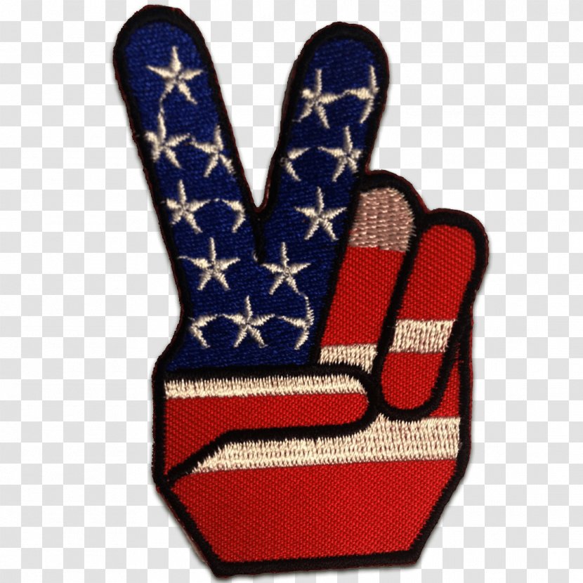 Embroidered Patch Iron-on V Sign Clothing - United States Transparent PNG