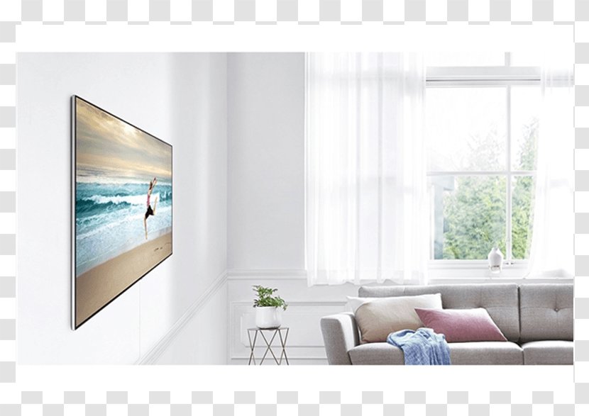 Wall Television Samsung Quantum Dot Display Flat - Furniture Transparent PNG