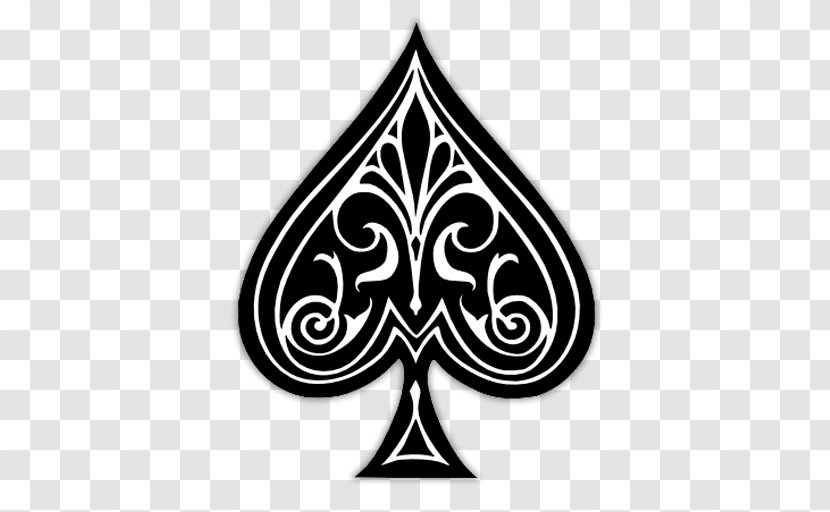 Ace Of Spades Playing Card - Silhouette - Cartoon Transparent PNG
