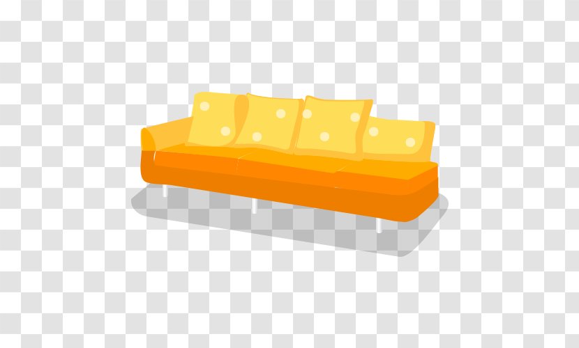 Angle Couch Furniture - Yellow - Sofa Vector Transparent PNG