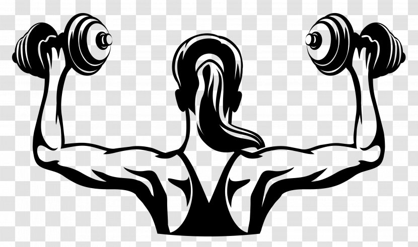 Physical Fitness Logo Centre Woman Dumbbell - Bodybuilding Transparent PNG