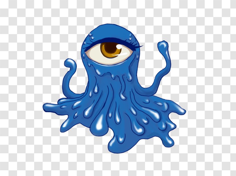 Octopus Electric Blue Cobalt Cephalopod - Slime Transparent PNG