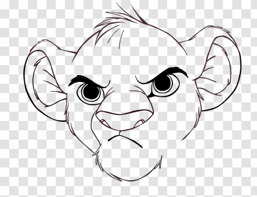 Simba Scar Nala Mufasa Line Art - Flower - Lion Face Transparent PNG