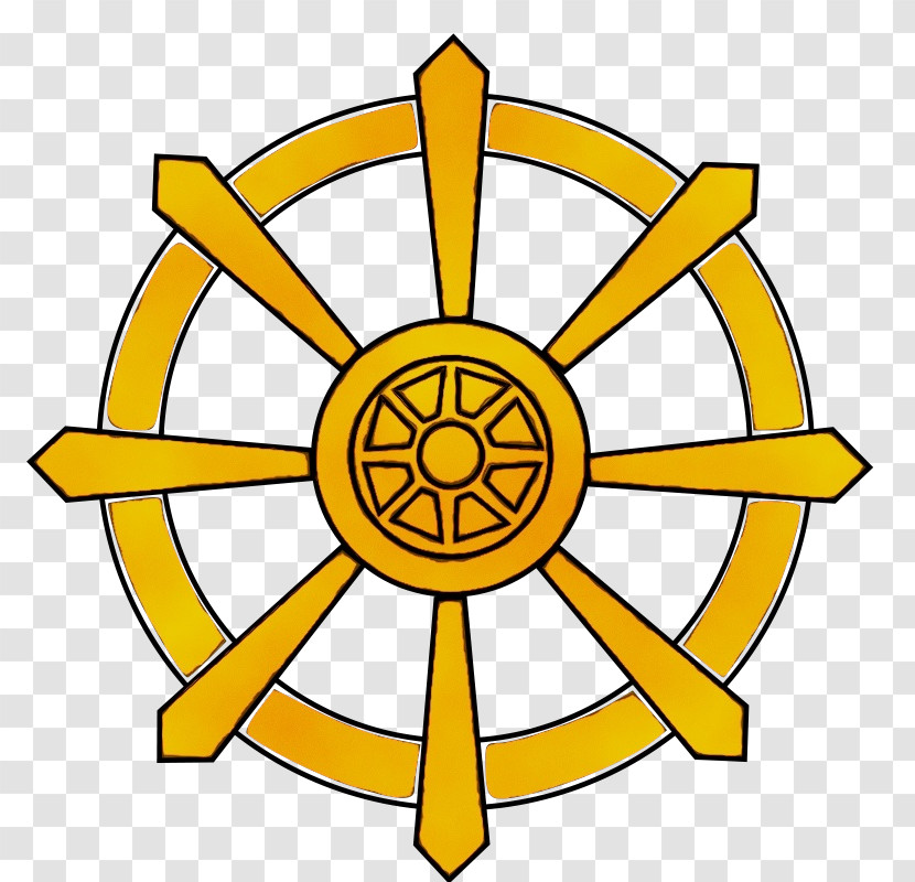 Yellow Line Art Symbol Circle Emblem Transparent PNG