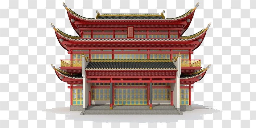 House Chinese Architecture Building - Temple - Antique Red Transparent PNG
