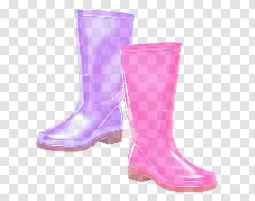 Footwear Pink Boot Rain Violet - Shoe - Material Property Lilac Transparent PNG