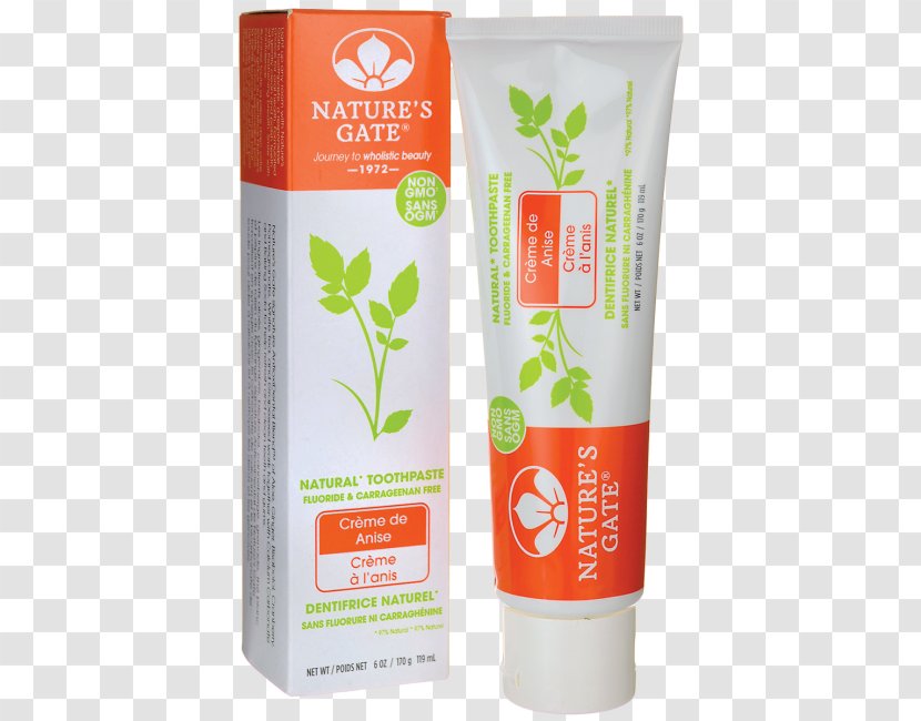 Nature's Gate Natural Toothpaste Cream Fluoride Organix South Theraneem Naturals Neem - Gel Transparent PNG