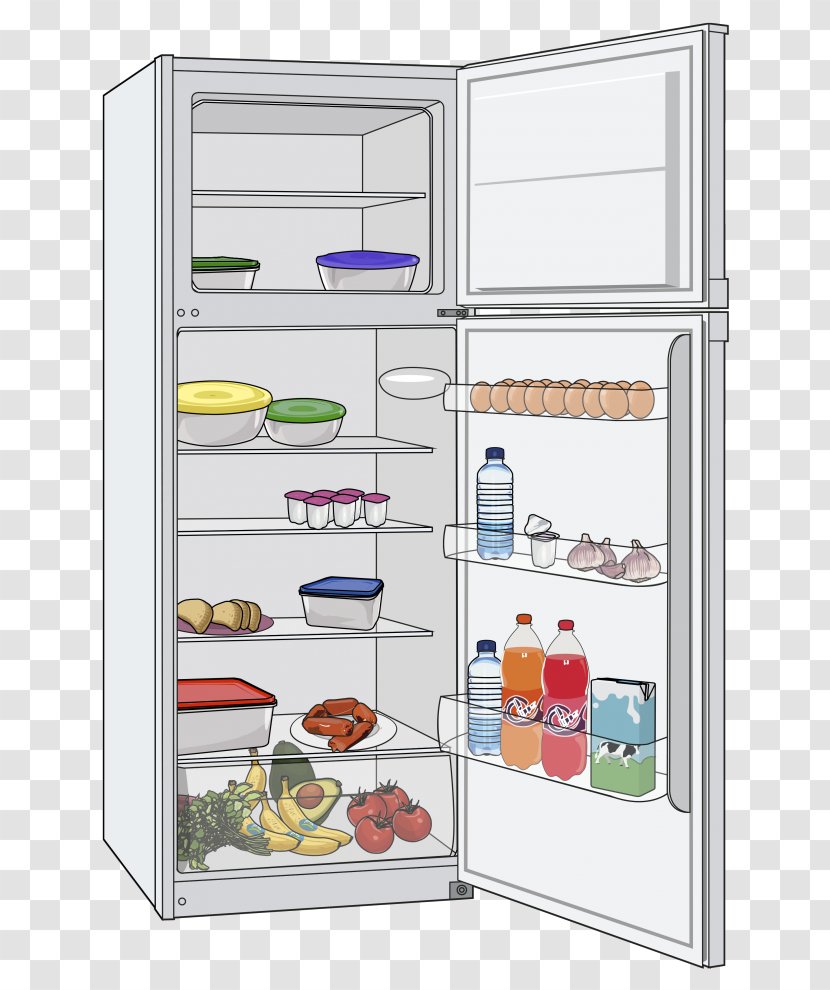 Refrigerator Drawing Freezers Home Appliance Armoires & Wardrobes - Food Transparent PNG